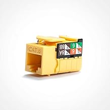 Vertical Cable Cat6 RJ45 Keystone Jack - Ethernet Connector/Wall Jack -UL Verified - Flame Retardant - Dual Wiring Options - Network Cable Jack -110 Style