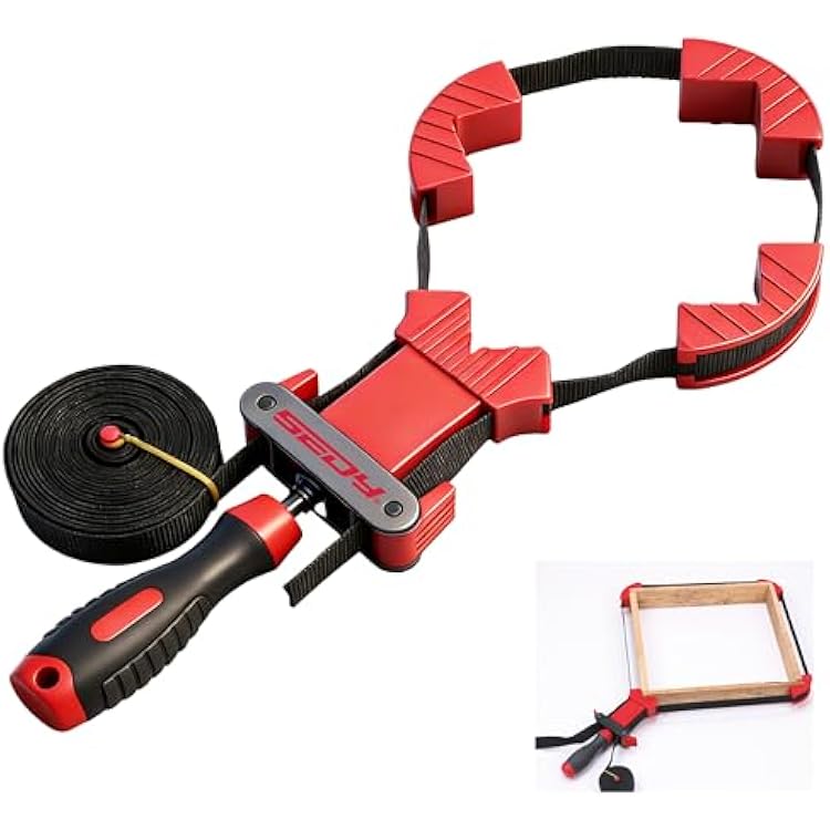 SEDY 13 ft. Belt Band Clamp Strap Clamp for Woodworking, Quick Release Frame Clamps with 90-Degree Corner Pieces