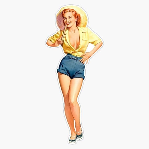 Vintage Pin Up (1950S) Sticker Bumper Sticker Vinyl Decal 5"