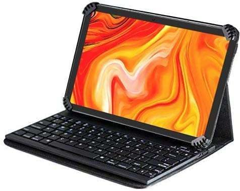 Navitech Folding Leather Folio Case & Stand with Bluetooth Keyboard Compatible with Toscido 10 Tablet