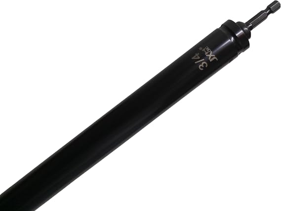 3/4" (19mm) Hollow Socket, 11.5" Length, 1/2" Drive or 1/4" Hex Shank, 6-Point, for Long Threaded Rod/Bolts/Studs