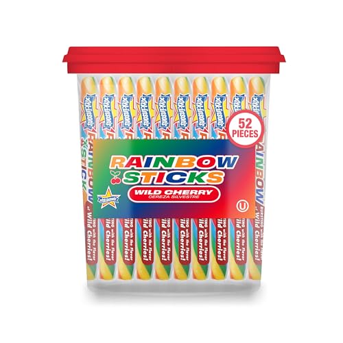 Atkinsons Rainbow Twist Sticks Cherry Flavored Candy Sticks 0.7oz 52ct Jar