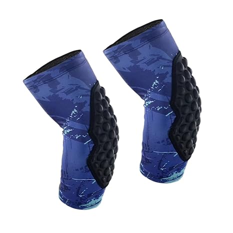 Topeter Knee Compression Sleeves for Bike, Weightlifting, Roller Skating, Rugby, 1 Pair (Blue XL)