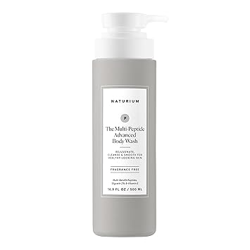 Naturium Multi-Peptide Advanced Body Wash, Rejuvenate, Cleanse & Smooth, with Rice Amino Acids & Vitamin E, 500 mL / 16.9 fl oz