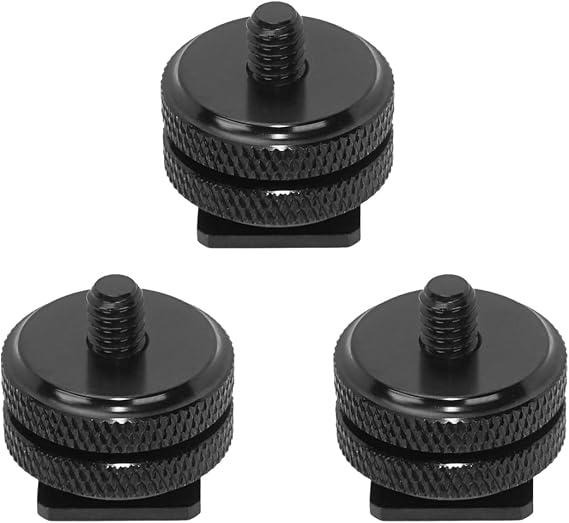 SIOTI Camera Hot Shoe Adpater Mount, 3Packs, Aluminium Alloy, Oxidation Treatmen, Compatiable with General Camera Cool Shoe Mount