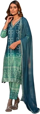 Women Anarkali Dress, Alia Cut Kurti Pant and Dupatta 3pc Set for Women