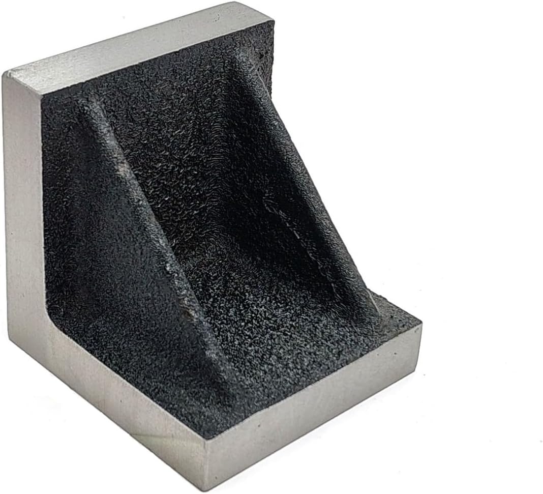 Buyohlic Stress Relieved Caste Iron Solid Webbed Angle Plate 3 x 3 x 3 Inch