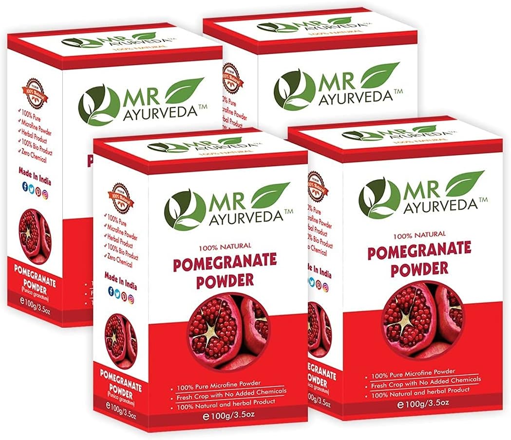 Pomegranate Peel Powder | Pomegranate Peel Powder Organic | Pomegranate Peel Powder for Skin | Pomegranate Peel Powder for Face, 100 Grams SET of 4
