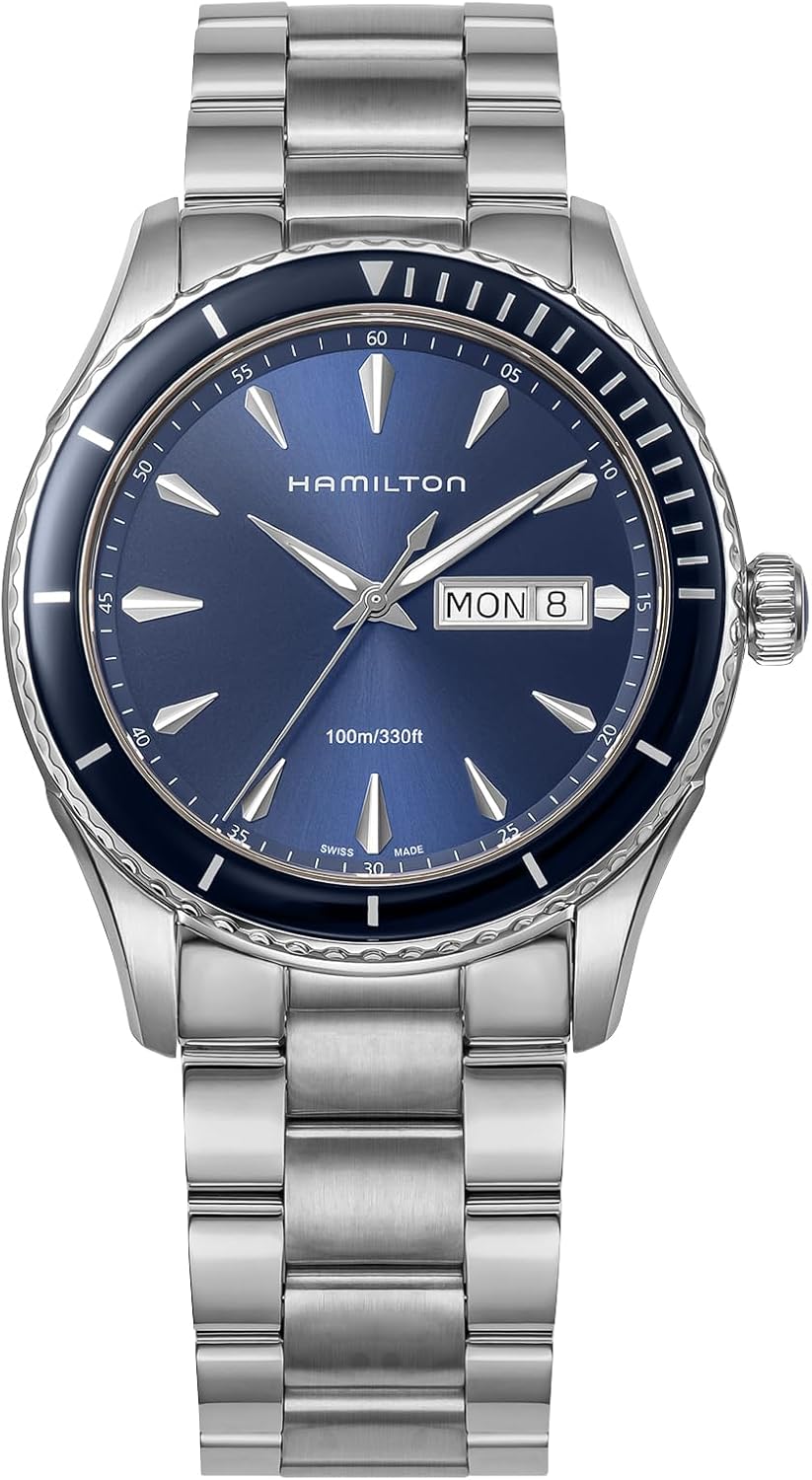 Hamilton H37551141 Jazz Master Blue Dial Stainless Steel Sapphire Glass Quartz 1.7 inches 42 mm Swiss Watch Wristwatch Brand