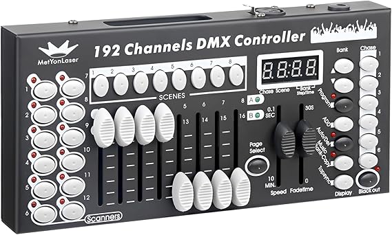 DMX Controller DMX Console,192CH Dmx512 Console Controller Panel Use for Editing Program of Stage Lighting Runing(Black)