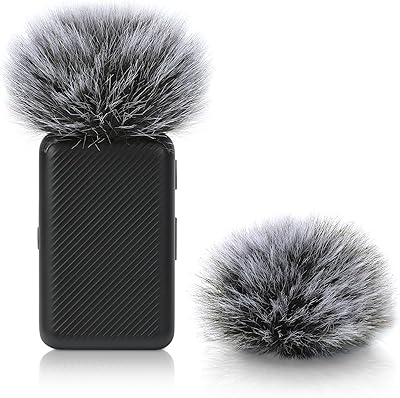 2Pcs Furry Mic Windscreen for DJI Mic - Mic Wind Muff Suitable for DJI Mic Reduce Wind Noise, Keep Microphone Clean Grey