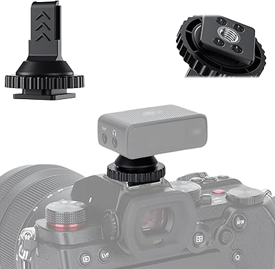 JJC Cold Shoe Mount Adapter for DJI Mic 1 with 14-20, Durable ABS Cold Shoe Adapter for DJI Mic1 Only, Hot Shoe Accessories for DSLR Camera Vlogging Video Recording